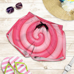 Pink Swirl Lollipop Print Women's Shorts