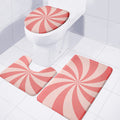 Pink Swirl Print 3 Piece Bath Mat Set