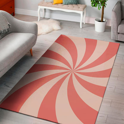 Pink Swirl Print Area Rug