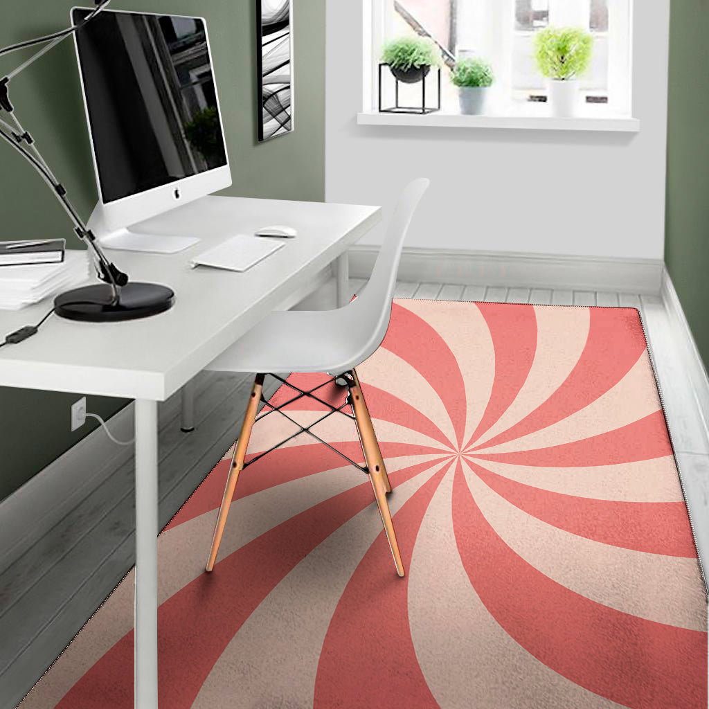 Pink Swirl Print Area Rug