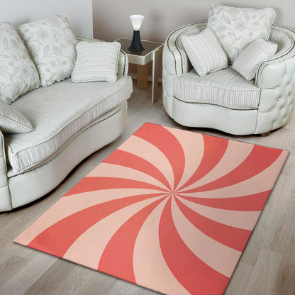 Pink Swirl Print Area Rug