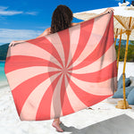 Pink Swirl Print Beach Sarong Wrap