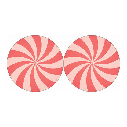 Pink Swirl Print Car Coasters