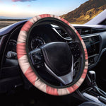 Pink Swirl Print Car Steering Wheel Cover