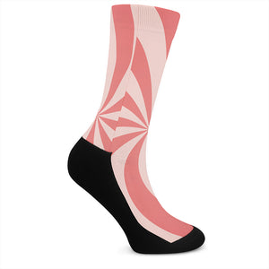 Pink Swirl Print Crew Socks