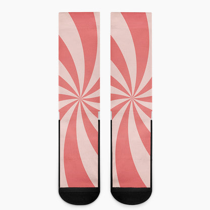 Pink Swirl Print Crew Socks