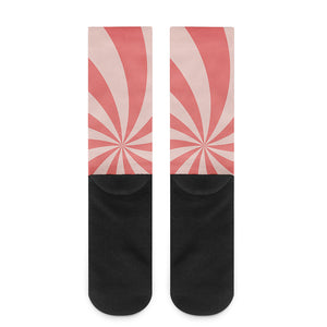 Pink Swirl Print Crew Socks