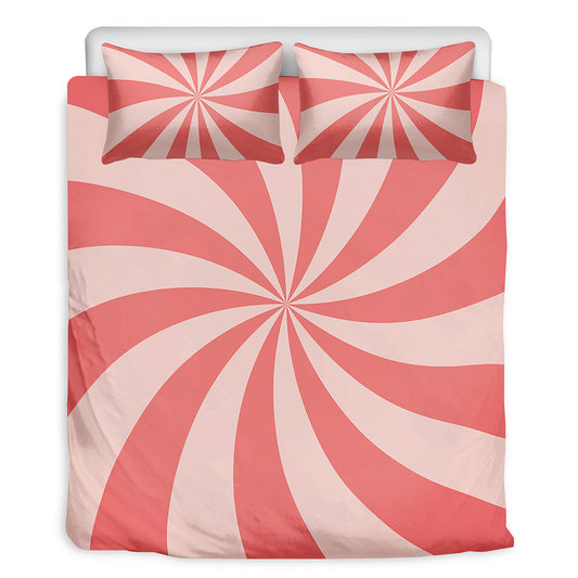 Pink Swirl Print Duvet Cover Bedding Set