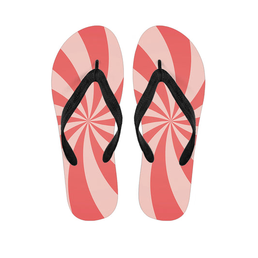 Pink Swirl Print Flip Flops