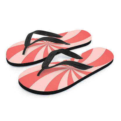 Pink Swirl Print Flip Flops