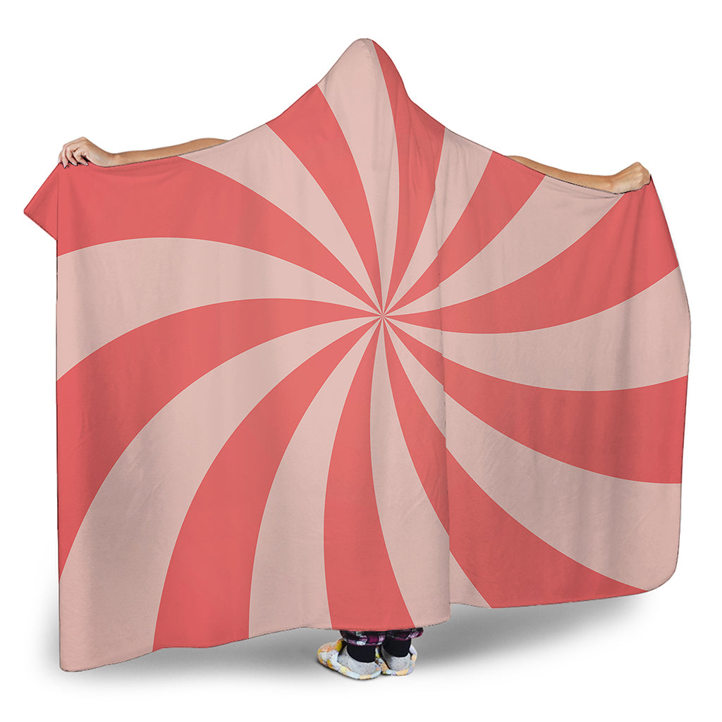 Pink Swirl Print Hooded Blanket