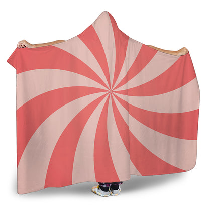 Pink Swirl Print Hooded Blanket
