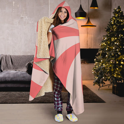 Pink Swirl Print Hooded Blanket