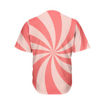 Pink Swirl Print Men's Baseball Jersey