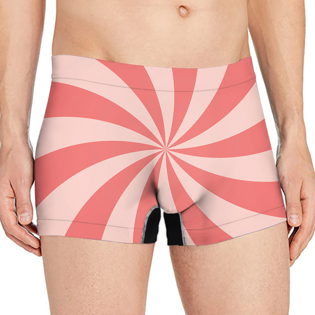 Pink Swirl Print Men's Boxer Briefs