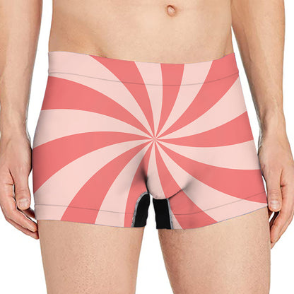 Pink Swirl Print Men's Boxer Briefs