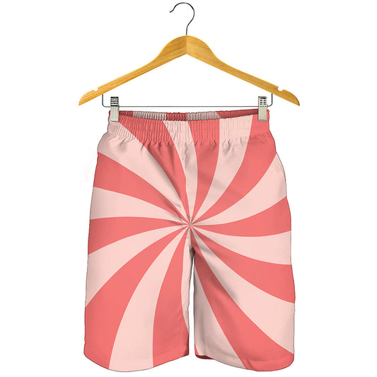 Pink Swirl Print Men's Shorts