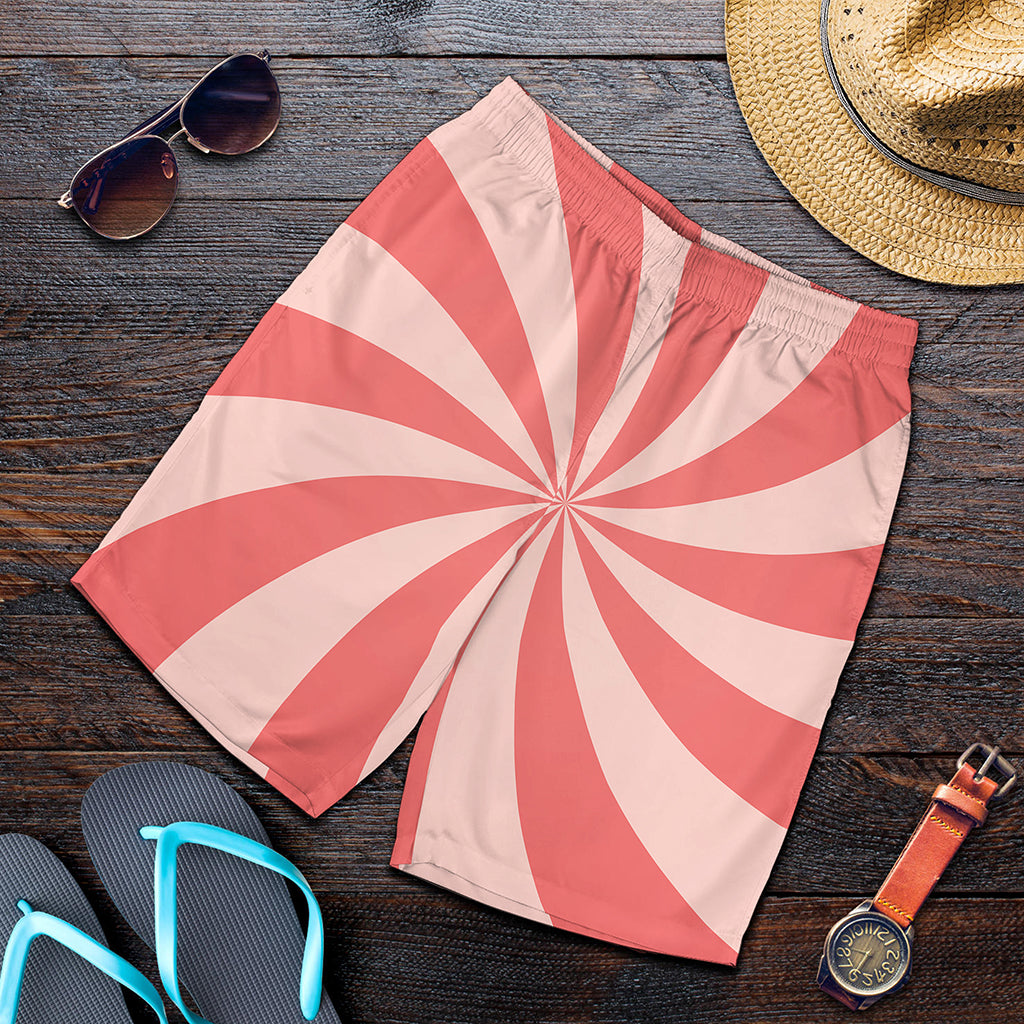Pink Swirl Print Men's Shorts
