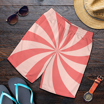 Pink Swirl Print Men's Shorts