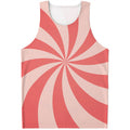 Pink Swirl Print Men's Tank Top