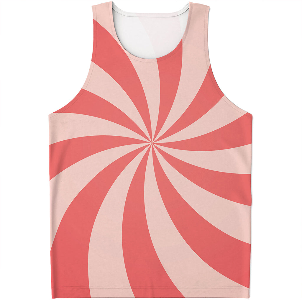 Pink Swirl Print Men's Tank Top