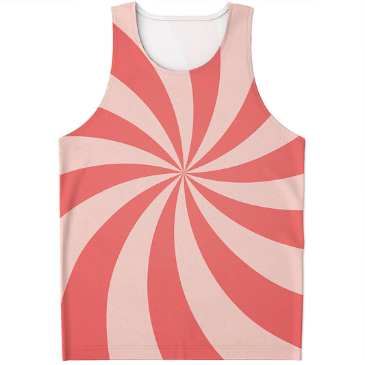 Pink Swirl Print Men's Tank Top