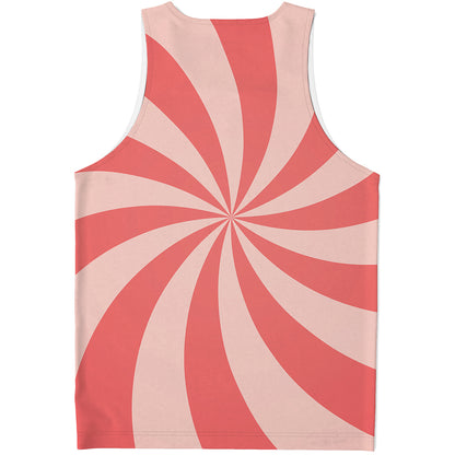Pink Swirl Print Men's Tank Top