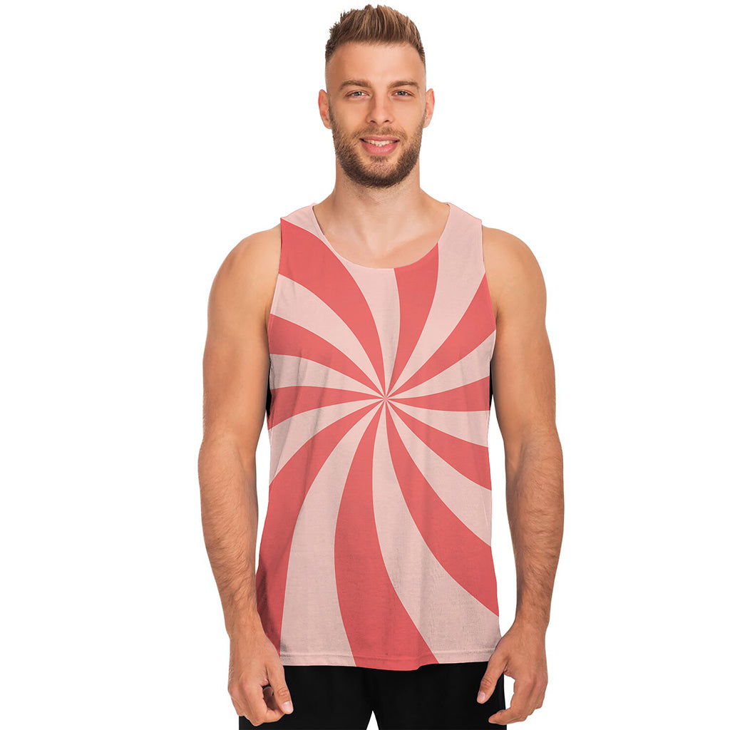 Pink Swirl Print Men's Tank Top