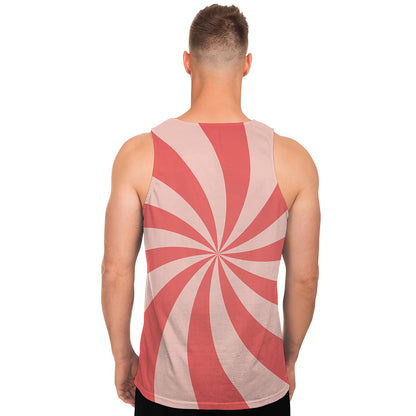 Pink Swirl Print Men's Tank Top