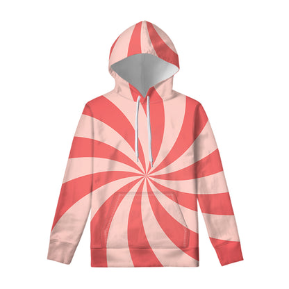 Pink Swirl Print Pullover Hoodie