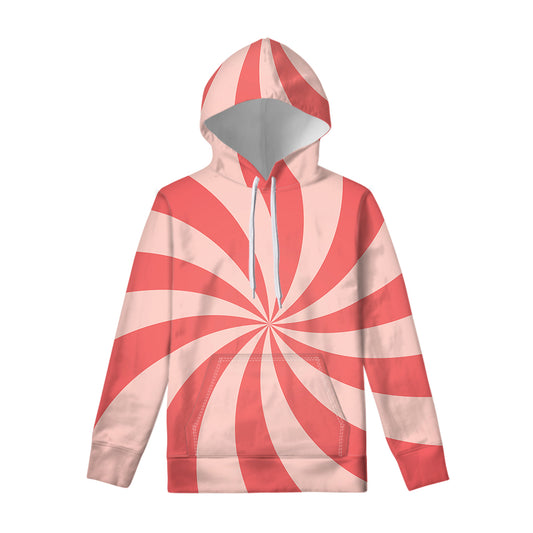 Pink Swirl Print Pullover Hoodie