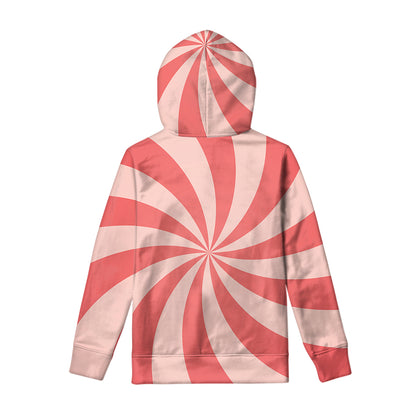 Pink Swirl Print Pullover Hoodie