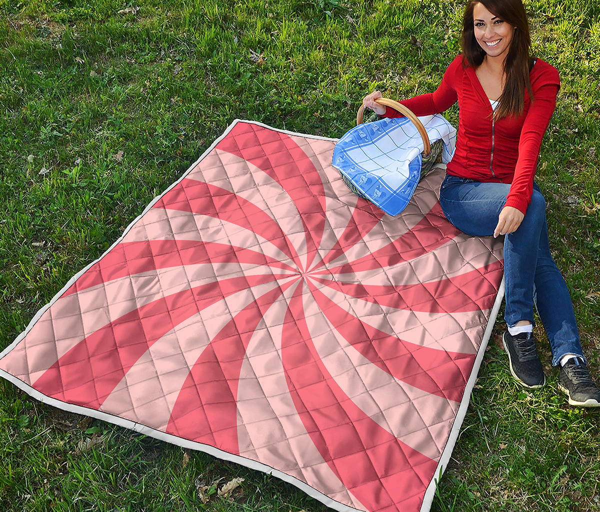 Pink Swirl Print Quilt