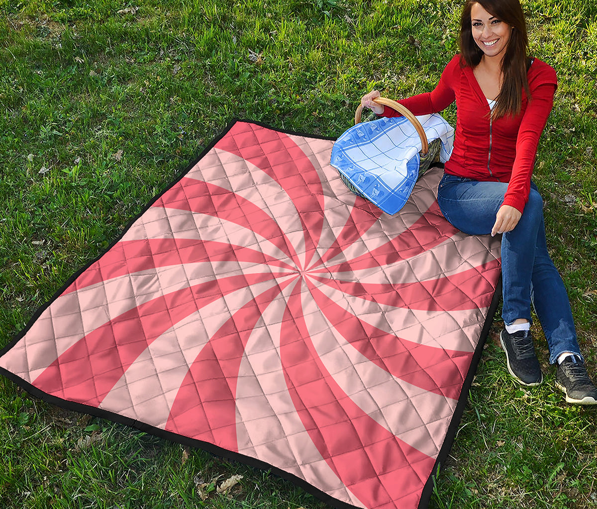 Pink Swirl Print Quilt