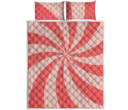 Pink Swirl Print Quilt Bed Set