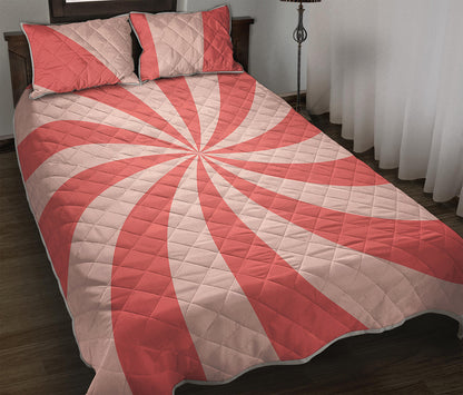 Pink Swirl Print Quilt Bed Set