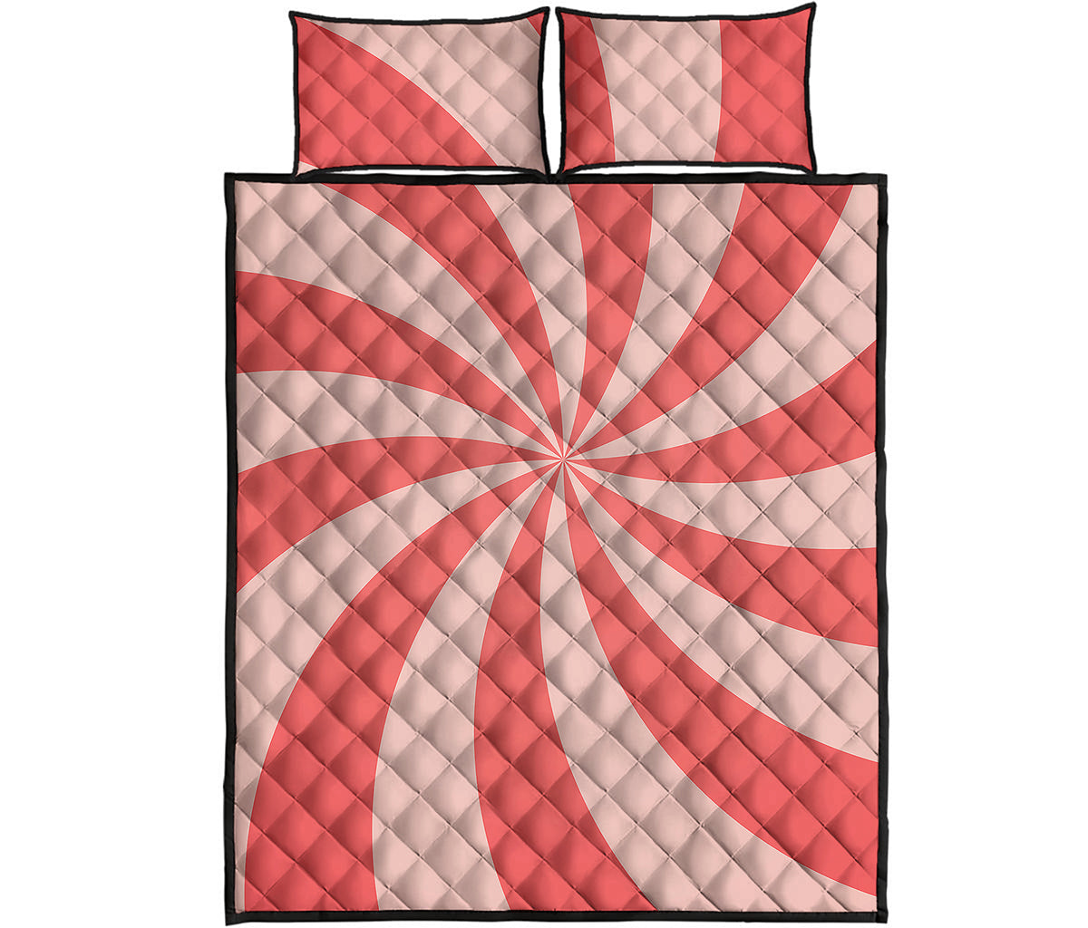 Pink Swirl Print Quilt Bed Set