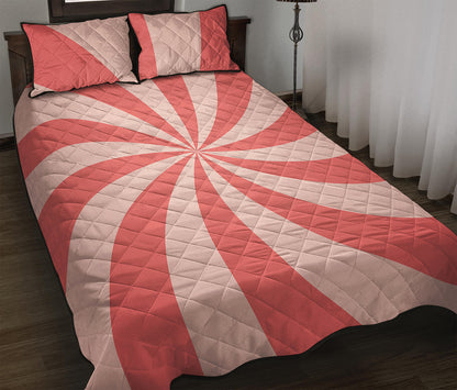 Pink Swirl Print Quilt Bed Set