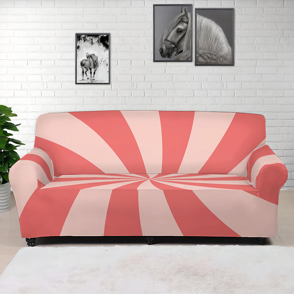 Pink Swirl Print Sofa Cover