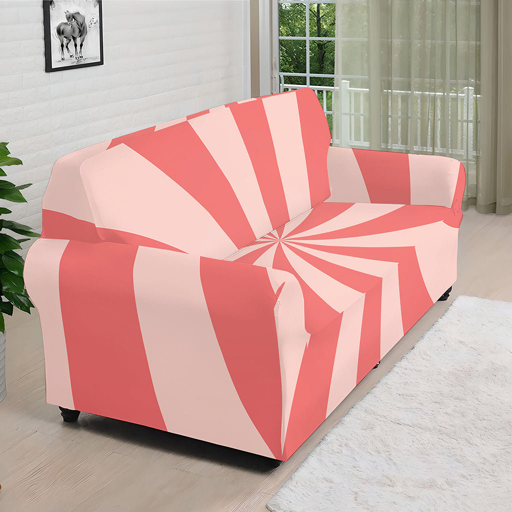 Pink Swirl Print Sofa Cover