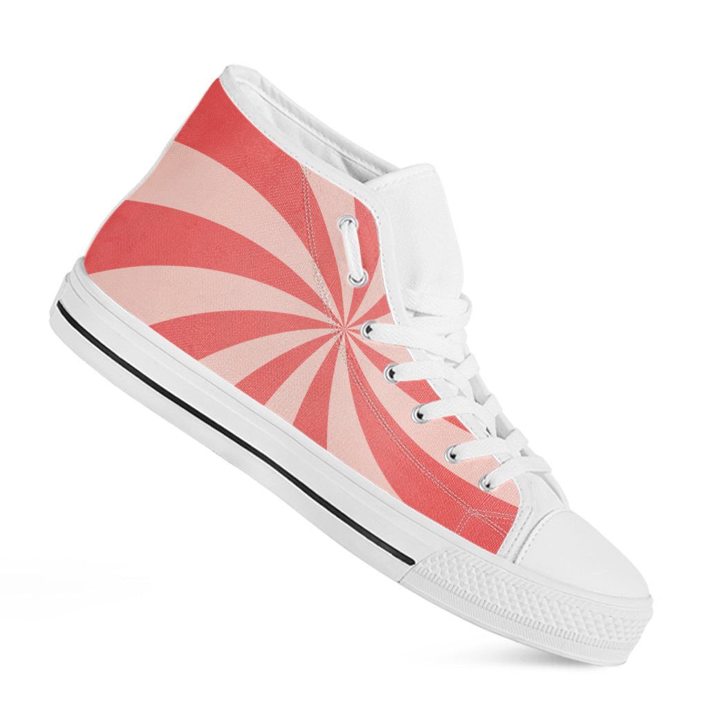 Pink Swirl Print White High Top Shoes
