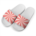 Pink Swirl Print White Slide Sandals