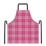 Pink Tartan Pattern Print Apron