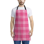 Pink Tartan Pattern Print Apron