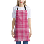 Pink Tartan Pattern Print Apron