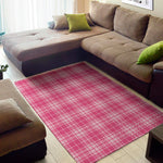 Pink Tartan Pattern Print Area Rug