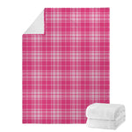 Pink Tartan Pattern Print Blanket