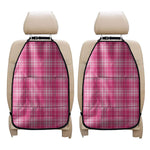 Pink Tartan Pattern Print Car Seat Organizers