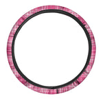 Pink Tartan Pattern Print Car Steering Wheel Cover
