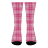 Pink Tartan Pattern Print Crew Socks